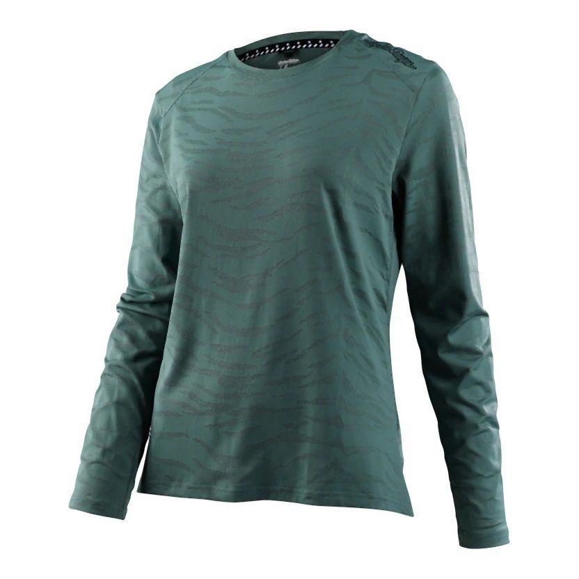 Troy Lee Designs Womens Lilium LS Jersey - Liquid-Life #Wähle Deine Farbe_Tiger Jacquard Steel Green