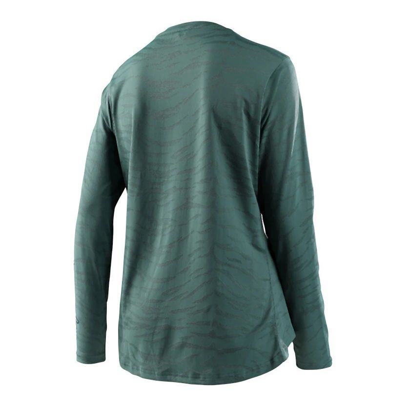 Troy Lee Designs Womens Lilium LS Jersey - Liquid-Life #Wähle Deine Farbe_Tiger Jacquard Steel Green