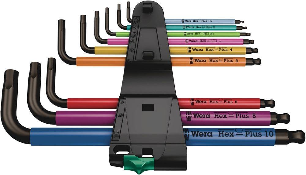Wera 950/9 Hex-Plus Multicolour 1 Winkelschlüsselsatz, metrisch, BlackLaser, 9-teilig - Liquid-Life