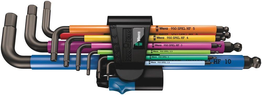 Wera 950/9 Hex-Plus Multicolour HF 1 Winkelschlüsselsatz, metrisch, BlackLaser, mit Haltefunktion, 9-teilig - Liquid-Life