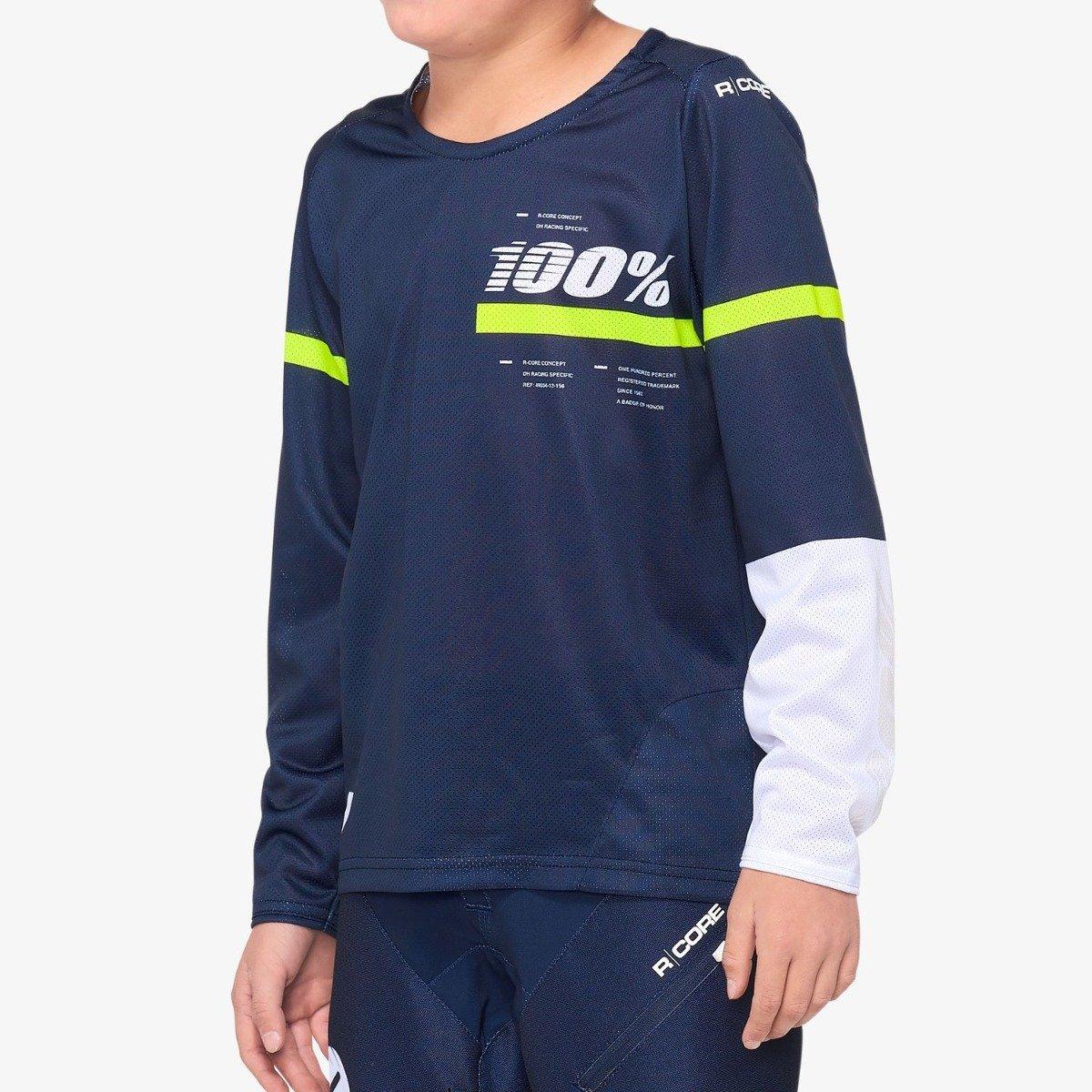 100% R Core DH Youth Jersey - Liquid-Life #Wähle Deine Farbe_Dark Blue/Yellow